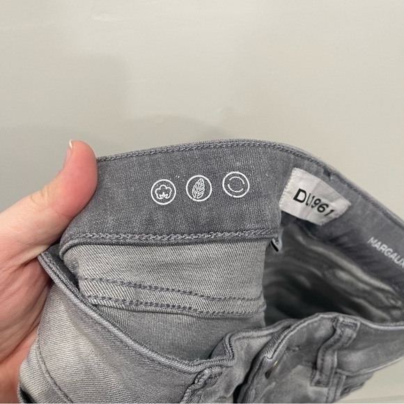 DL1961 Margaux Instasculpt Ankle Skinny Jeans in Willamina Raw Hem Size 24 Grey - Picture 10 of 16